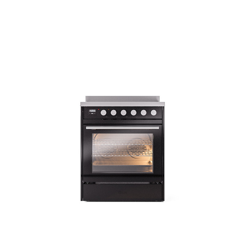 Cuisinière à induction 30 po ILVE Professional Plus II, Noir brillant / acier inoxydable