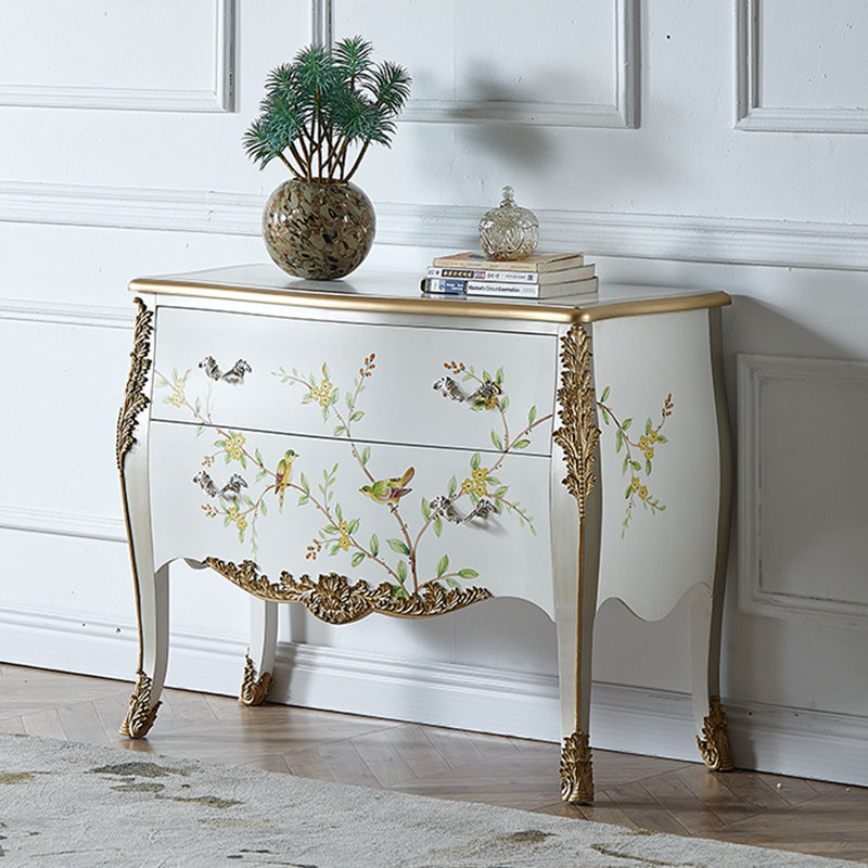 Hand-Painted Two-Drawer Accent Chest