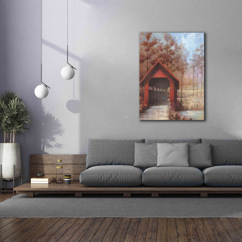 «Covered Bridge» par White Ladder, estampe numérique sur toile, H 54 po x l 40 po x P 1,5 po