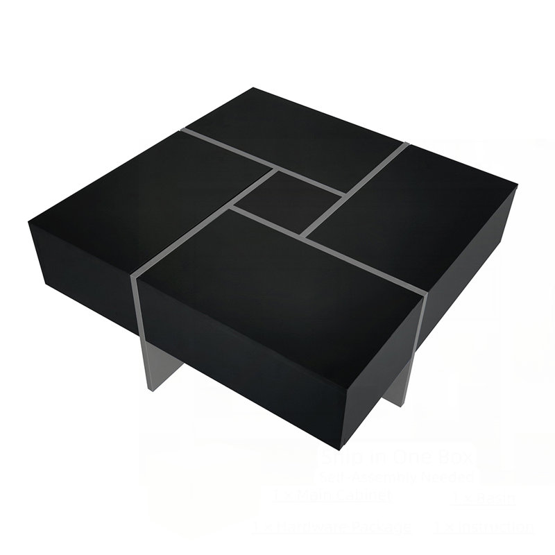 Gwendalin Single Coffee Table, Black, Gray