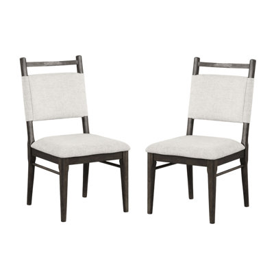 Chaises d'appoint transitionnelles en noyer foncé avec siège à 100% et pieds de salle à manger 2 pièces