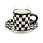 Sterling Check Stoneware Espresso Cup and Saucer-637825616-637825623