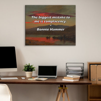 Artsy Quote "The biggest mistake to me is complacency." By Bonnie Hammer Gallery Wrapped Canvas