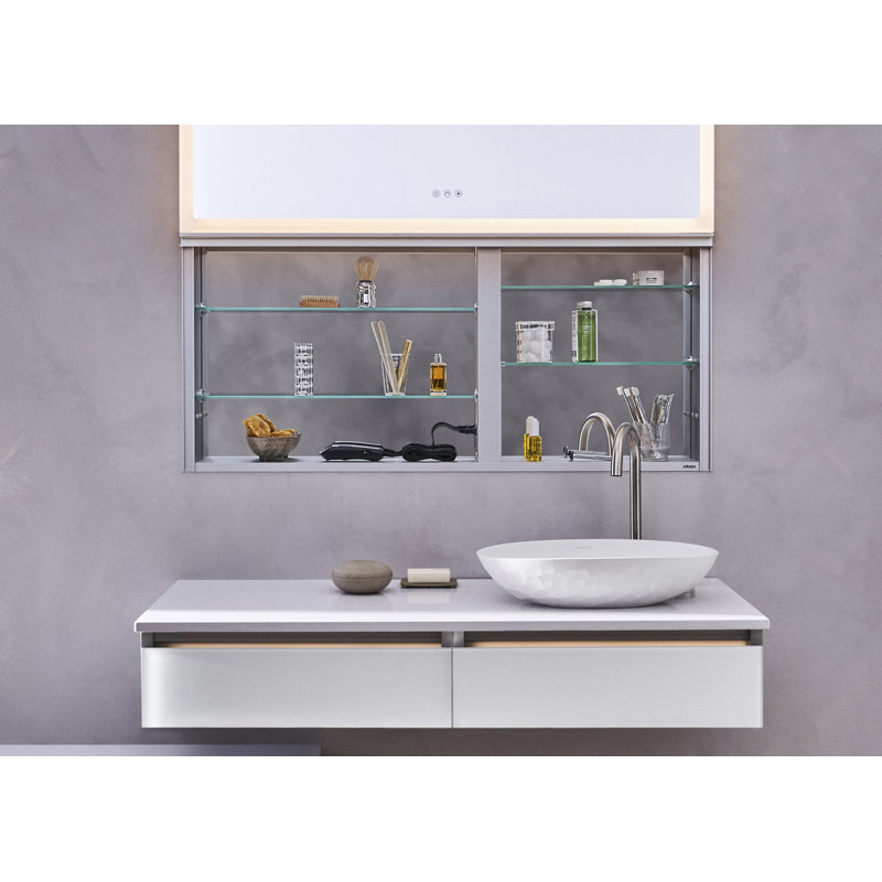 Mirrored Medicine Cabinet with LED Lights, 27" H x 36" W x 6" D