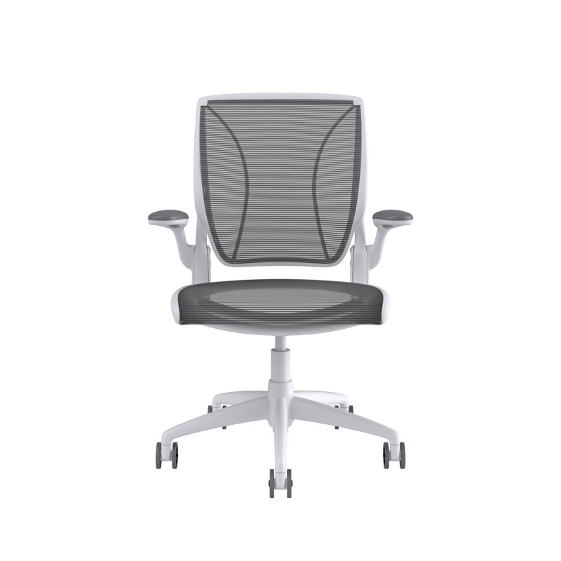 World Task Chair, Black, White, Fixed