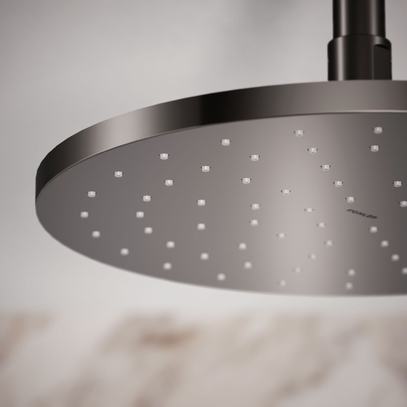 Contemporary Multi Function Rain Shower Head, Vibrant Titanium, Square, 1.75 GPM