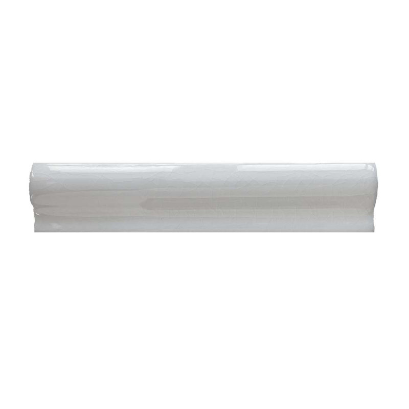 Tuile de rail de chaise en céramique brillante 2 po x 6 po Frost Blanco