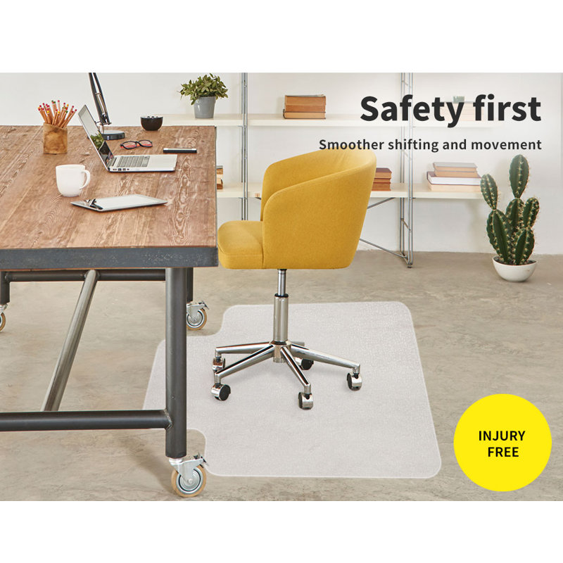 Marlow Non Slip Office Chair Desk Mat Floor Computer Carpet Protector PVC Clear, Included