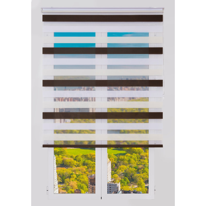 Semi Sheer Zebra Shades, 175 cm L x 145 cm W, Brown