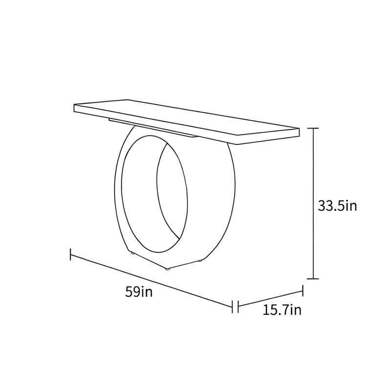 Console simple et moderne, Blanc, H 33,5 po x l 59 po x P 15,7 po