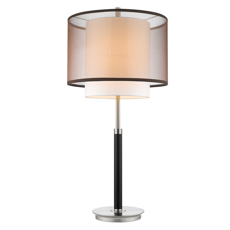 Feng 32" Table Lamp, Smoke Gray, Linen