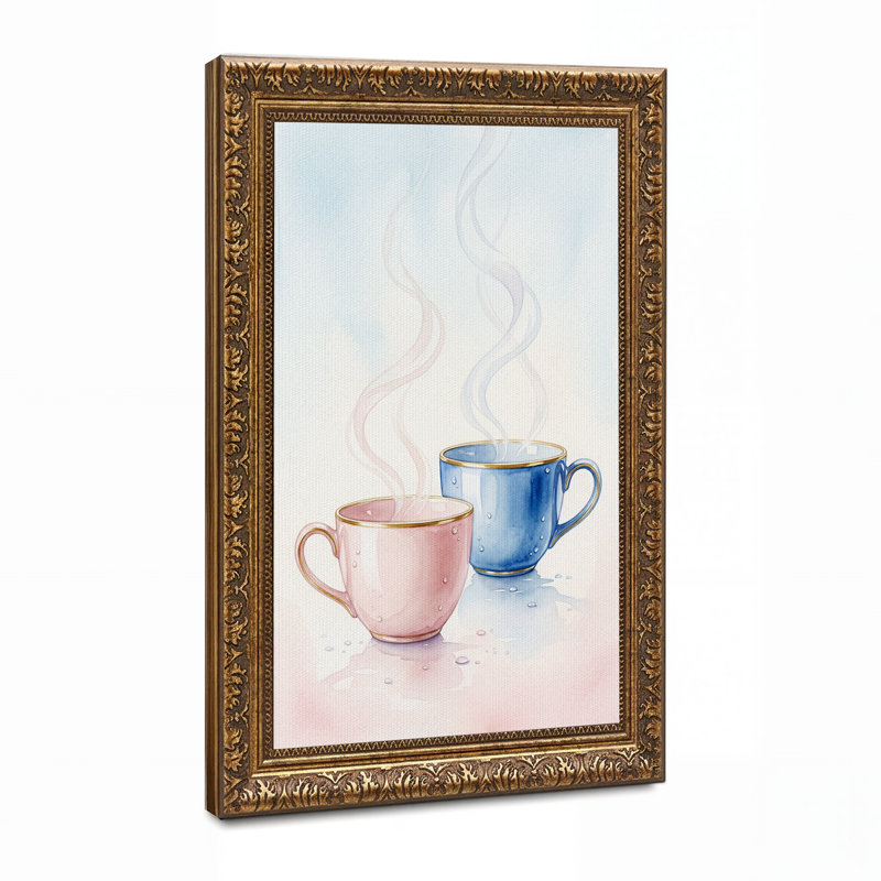 Art mural sur toile rose et bleu, H 24 po x l 16 po