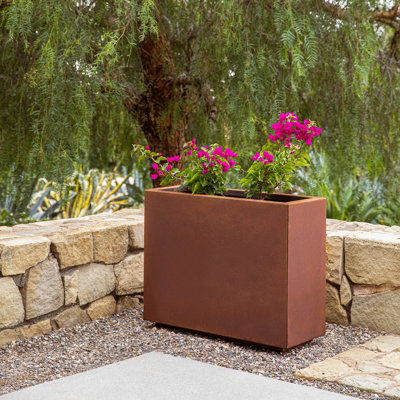 Corten Steel Series Rectangular Metal Span Planter
