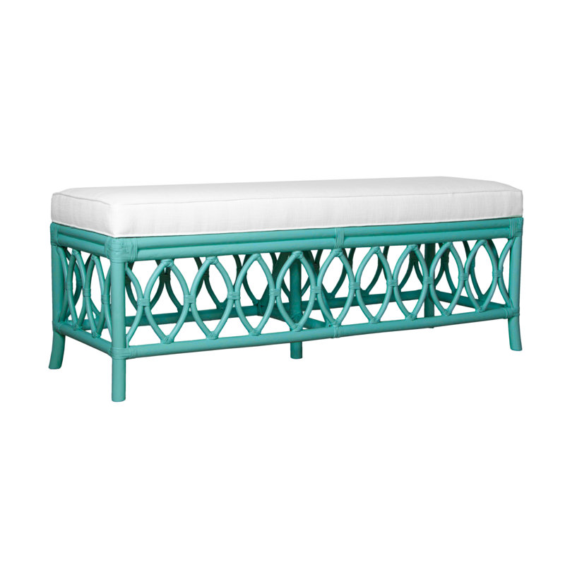 Lillian Upholstered Bench, Turquoise