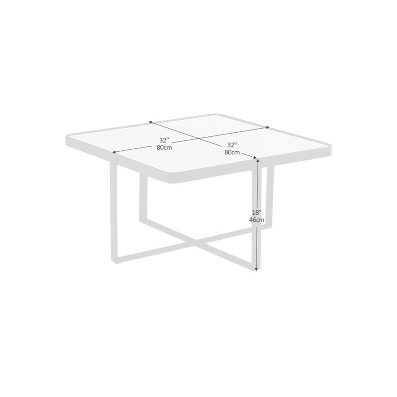 Table basse carrée en métal Minimalisme
