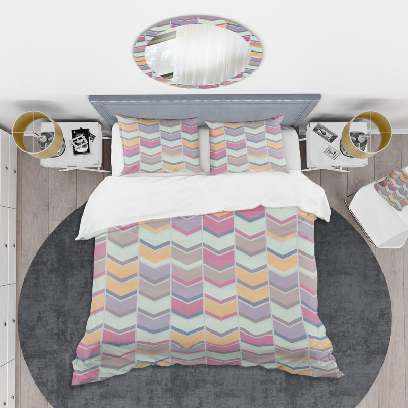 Retro Art Deco - Mid century bedding set - Modern Mid-century Bed cover set, King Duvet Cover + 2 Shams