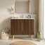 Meuble-lavabo 36 po avec lavabo en céramique, tablettes réglables et portes à fermeture en douceur