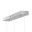 Luminaire suspendu linéaire en fer / acrylique à 3 lumières Elyse Teardrop de 33 po de style Mid-Century, chrome / blanc