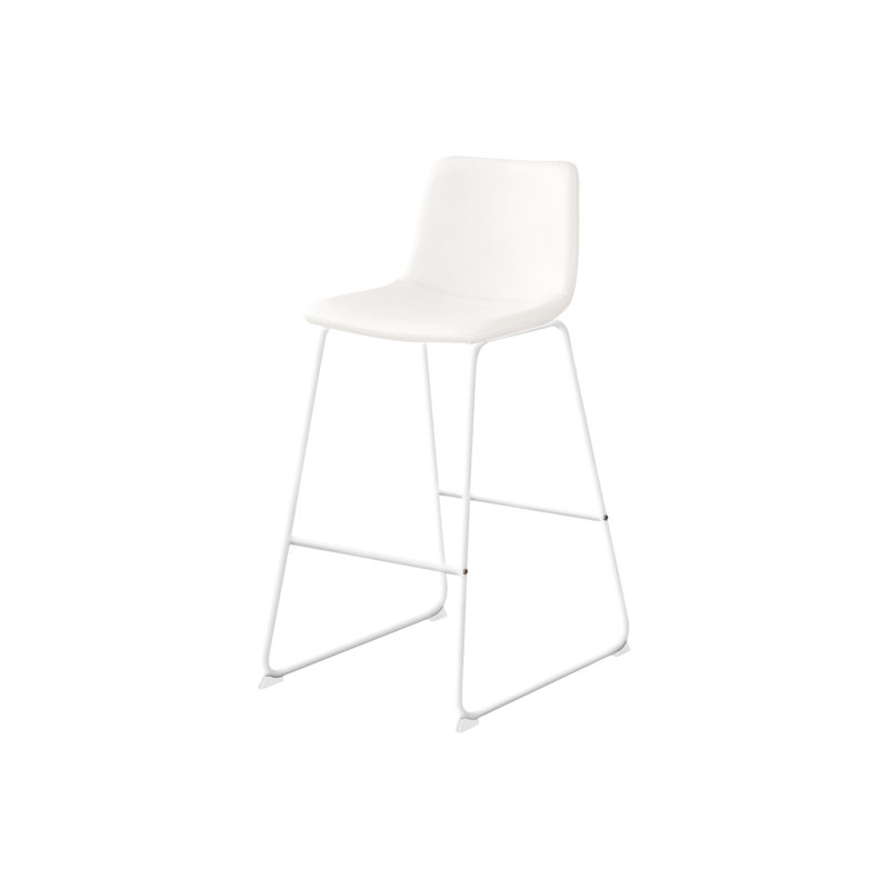 Chaise de bureau blanche en similicuir avec structure rembourrée