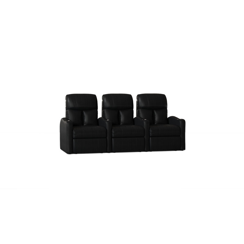 Canapé de cinéma maison (rangée de 3), Électrique, Onyx Smartsuede