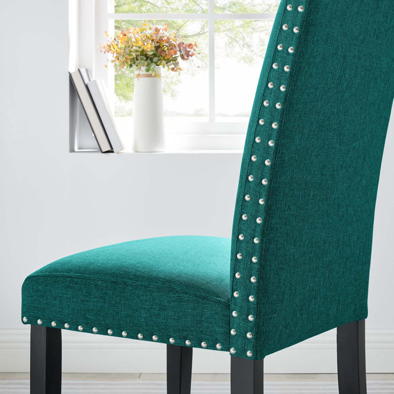 Modway Parcel Upholstered Parsons Dining Side Chair, Teal