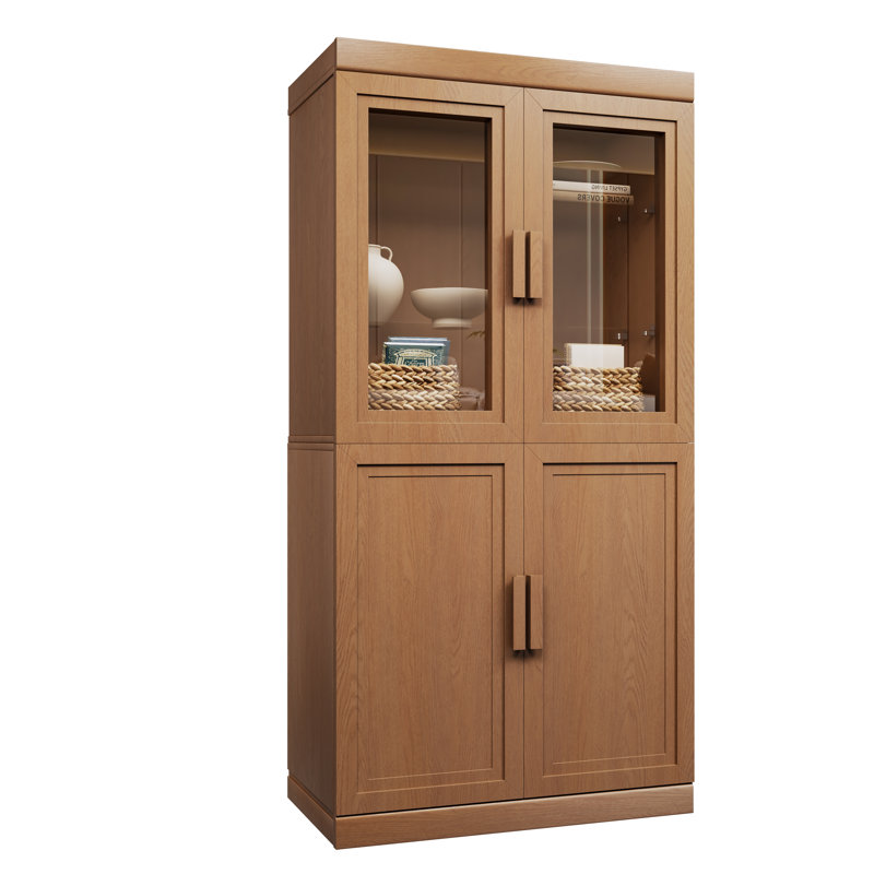 Vitrine 62 "avec tablettes en verre trempé Framlingham, Noyer