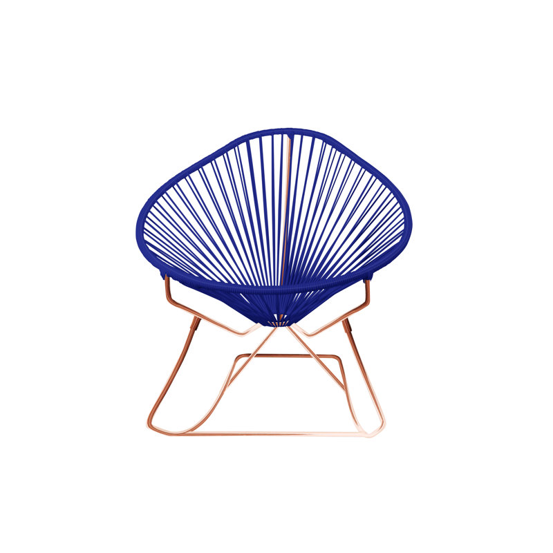 Chaise berçante intérieure / extérieure Acapulco, Bleu profond / cuivre