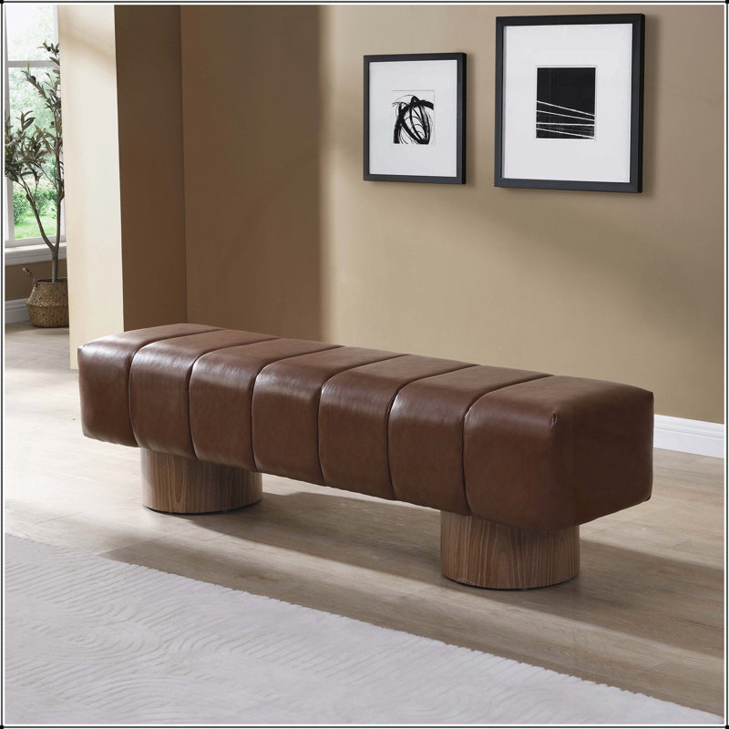 Upholstered Multi-Function Bench for Dining and Entryway, No-Assembly Required, Brown