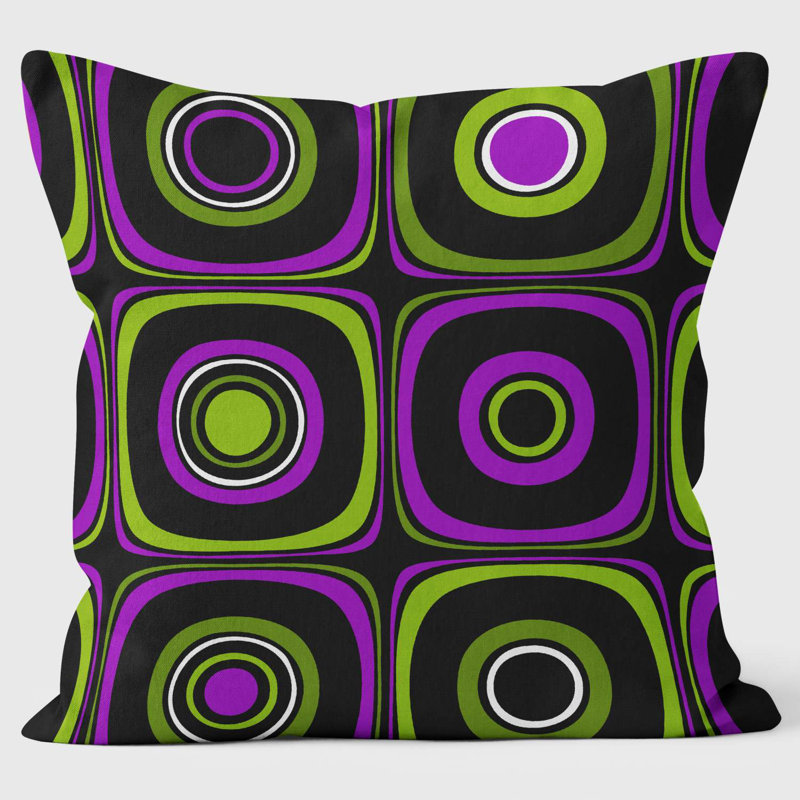 Curved Cubes Abstract Cushion