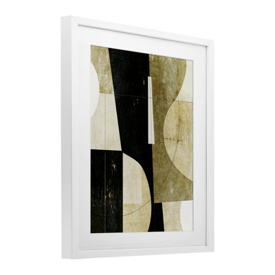 «Earth Tone Collage Shapes», reproduction imprimée sous verre, conception de Suzanne Nicoll