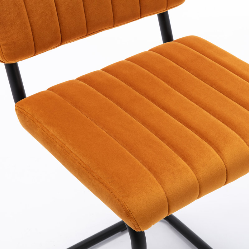 Estes Upholstered Stool with Metal Frame, Cognac Velvet, Counter Stool (24" Seat Height)