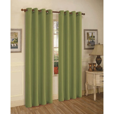 Mira Solid Semi-Sheer Grommet Curtain Panel Set
