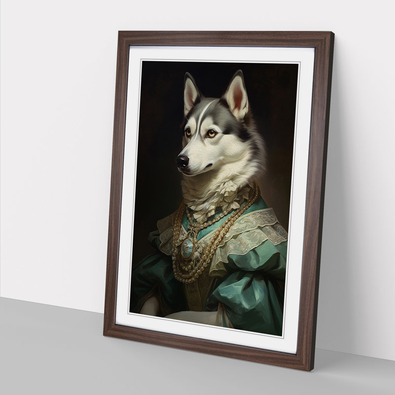 Husky Rococo, Walnut, 34cm H x 25cm W x 2cm D