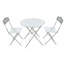 Ensemble bistro 3 pièces avec table pliante et 2 chaises, blanc-1426832137