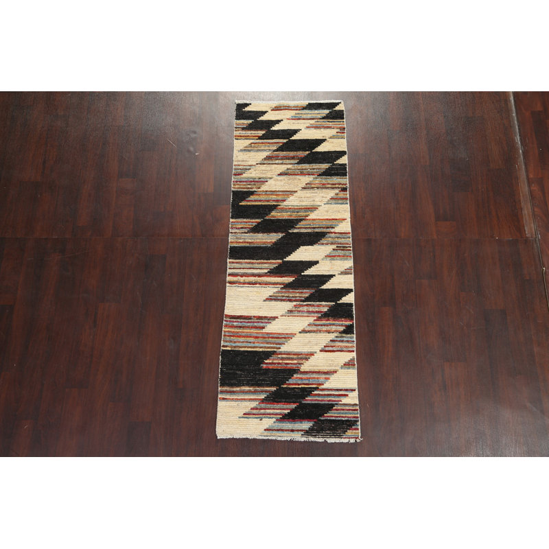 Tapis de couloir oriental marocain en laine Ara noué à la main