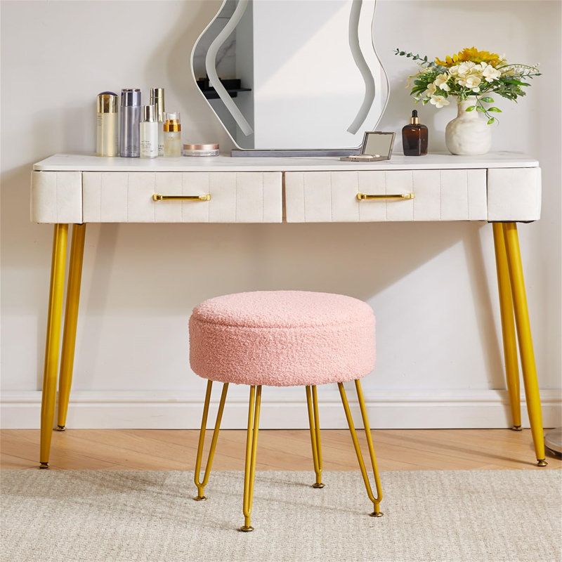 Ahilan Metal Accent Stool, Pink