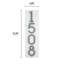 Floating Stand-Off 4-Number Vertical Sign, White /W/ Silver Modern Font Numbers-957584539