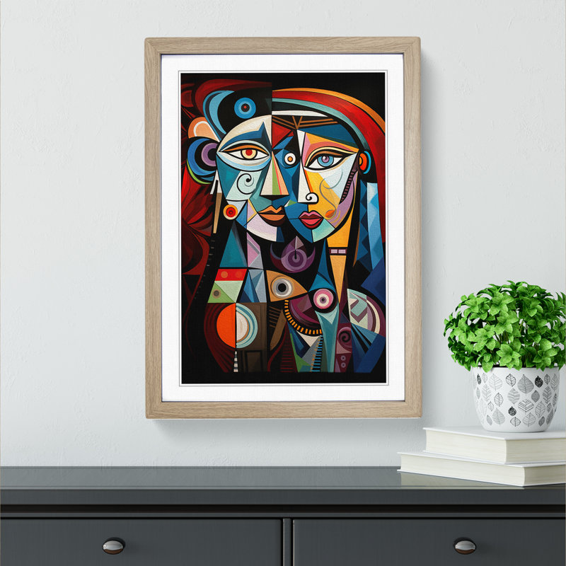 Pablo Picasso Modern No.2 - Single Picture Frame Print on Wood, Oak Framed, 34cm H x 25cm W
