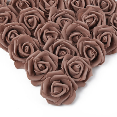 100 Pcs Artificial Rose Flower Heads, 3In Real Looking Foam Fake Roses For DIY Wedding Baby Shower Centerpieces Arrangements Party Tables Home Decorations Valentines Decorations