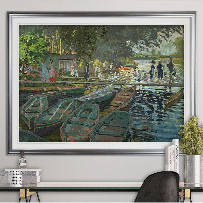 « salle de bain à la grenouillere », impression, Argent, H 31 po x l 43 po x P 1,5 po