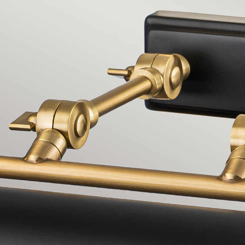 Hardwired Wall Mounted Picture Light, Matte Black/Aged Brass
