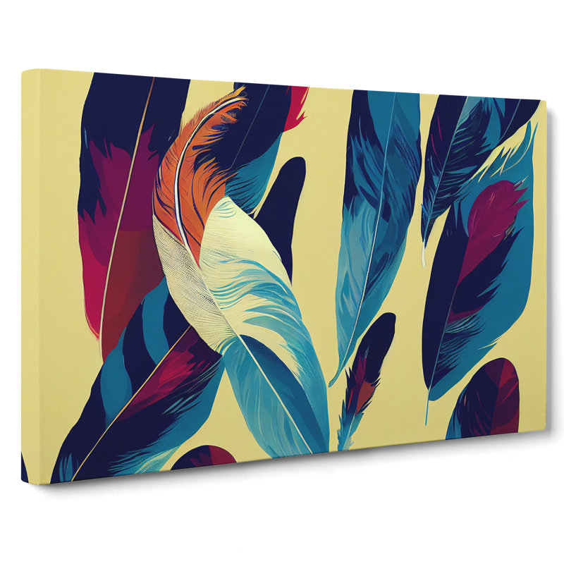 Stellar Bird Feathers - Wrapped Canvas