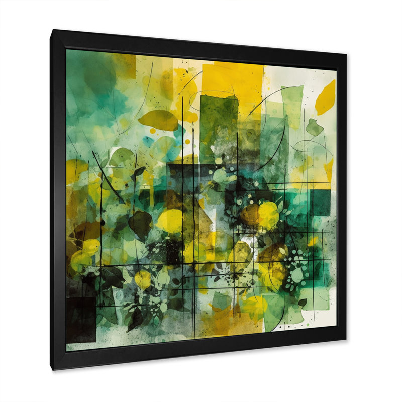 Équilibre vert - imprimé, Cadre photo noir, H 16 po x l 16 po x P 1 po