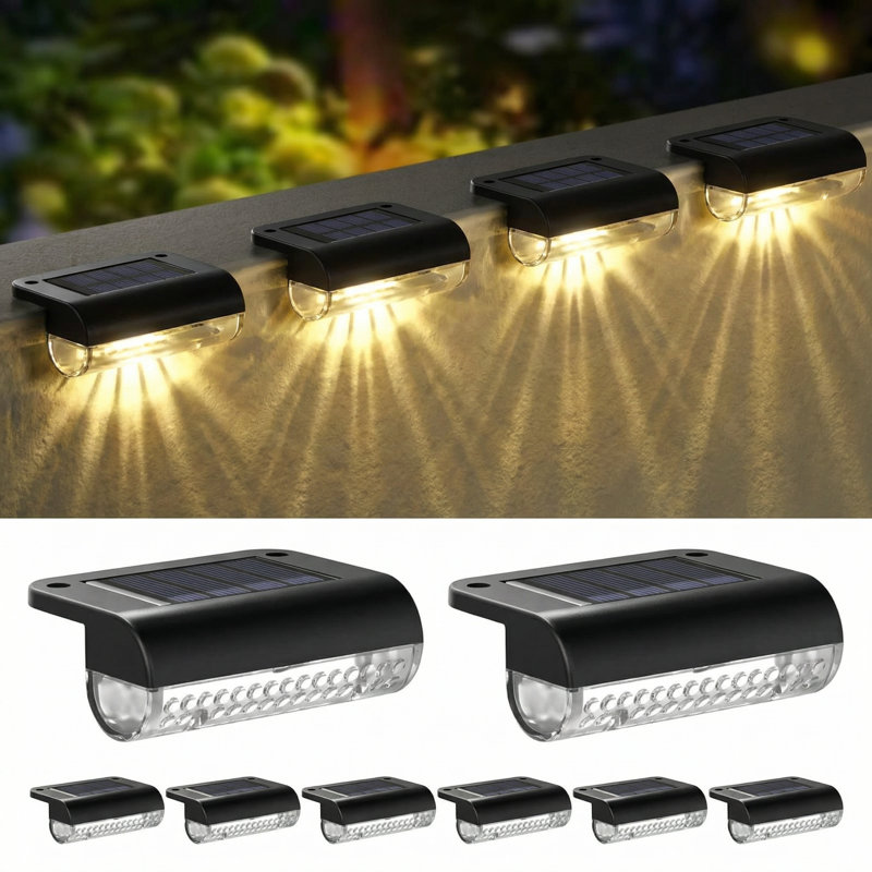  Solar Step Lights Outdoor Waterproof Led Warm White 8-pack