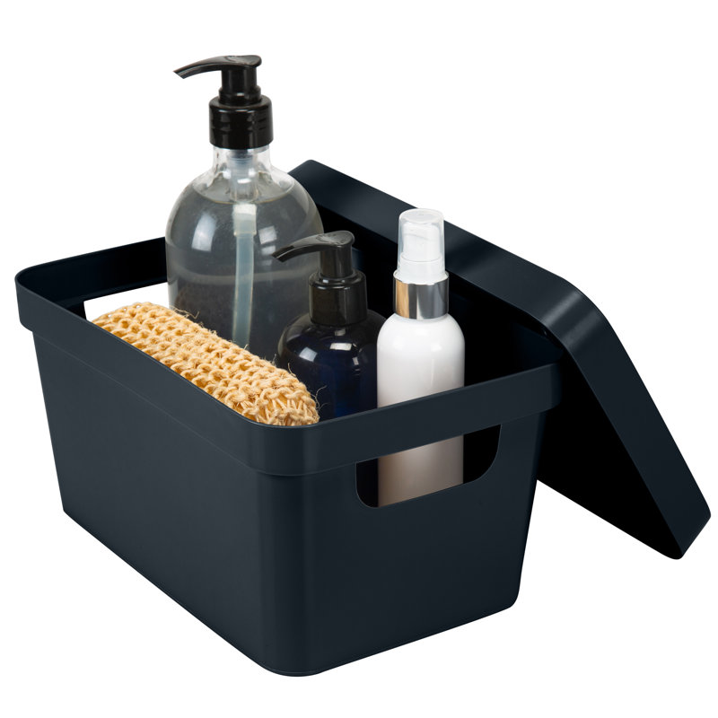 Simplify Plastic Decorative Bins, Black
