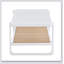 Table basse moderne en bois massif blanc minimaliste moderne. Plateau de table en verre, table en imitation rotin. Table rectangulaire convenant au salon, à la salle à manger et à la chambre à coucher 