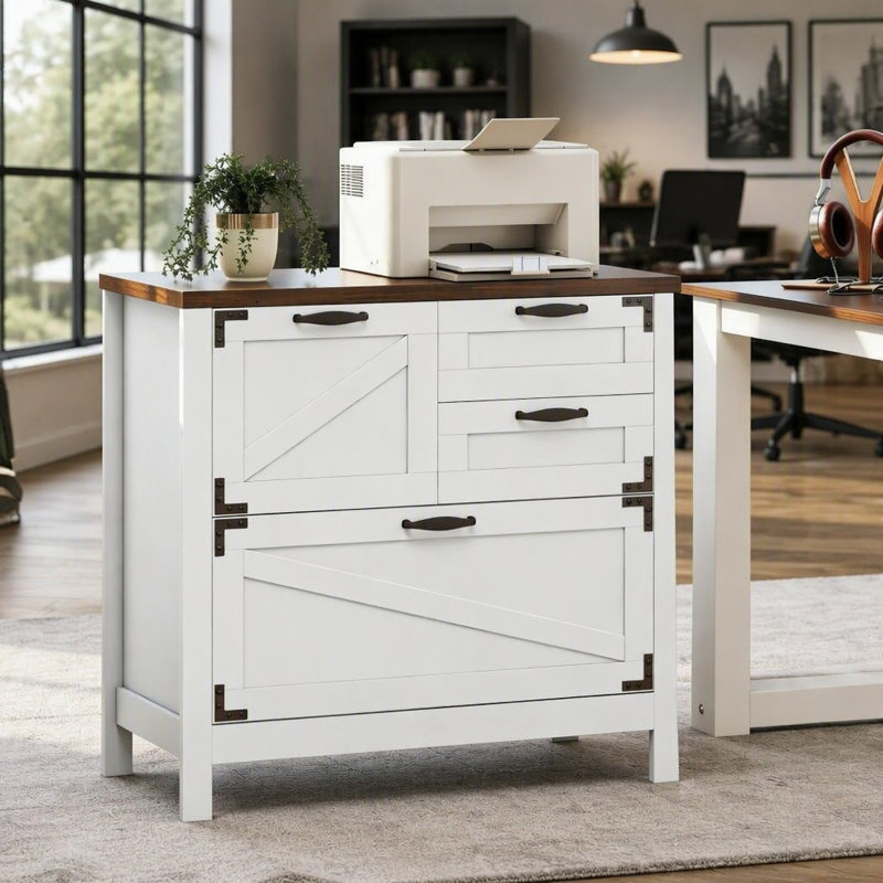 Classeur à 4 tiroirs Farmhouse pour le rangement organisé et l'esthétique rustique