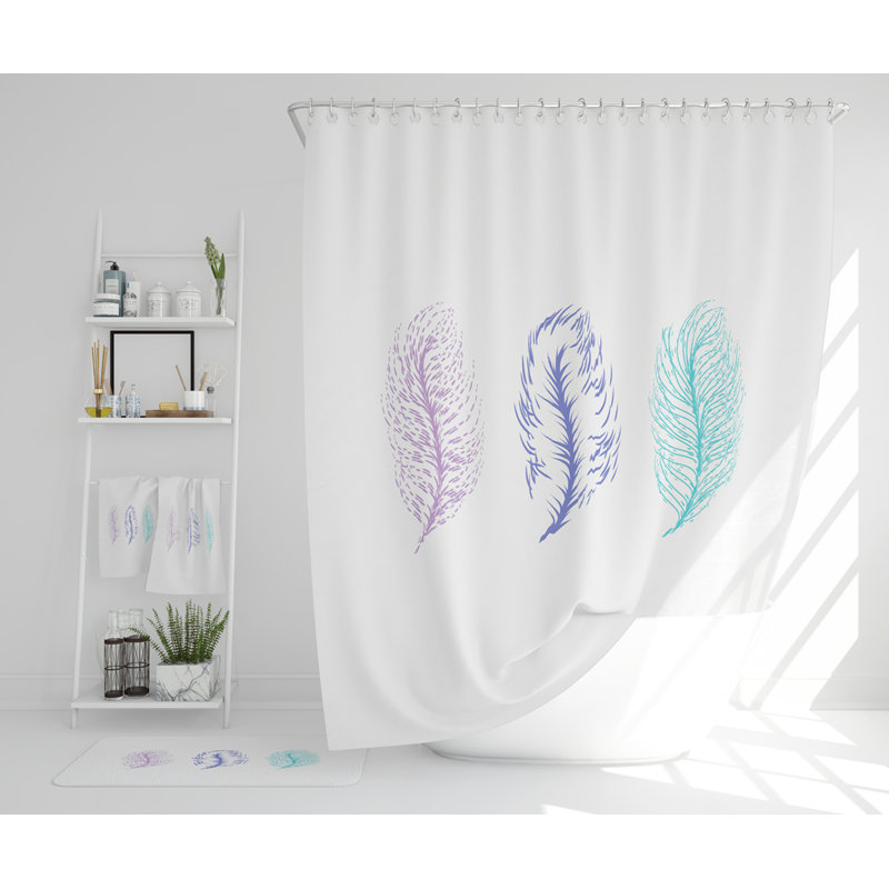 Nekko Polyester Shower Curtain Set