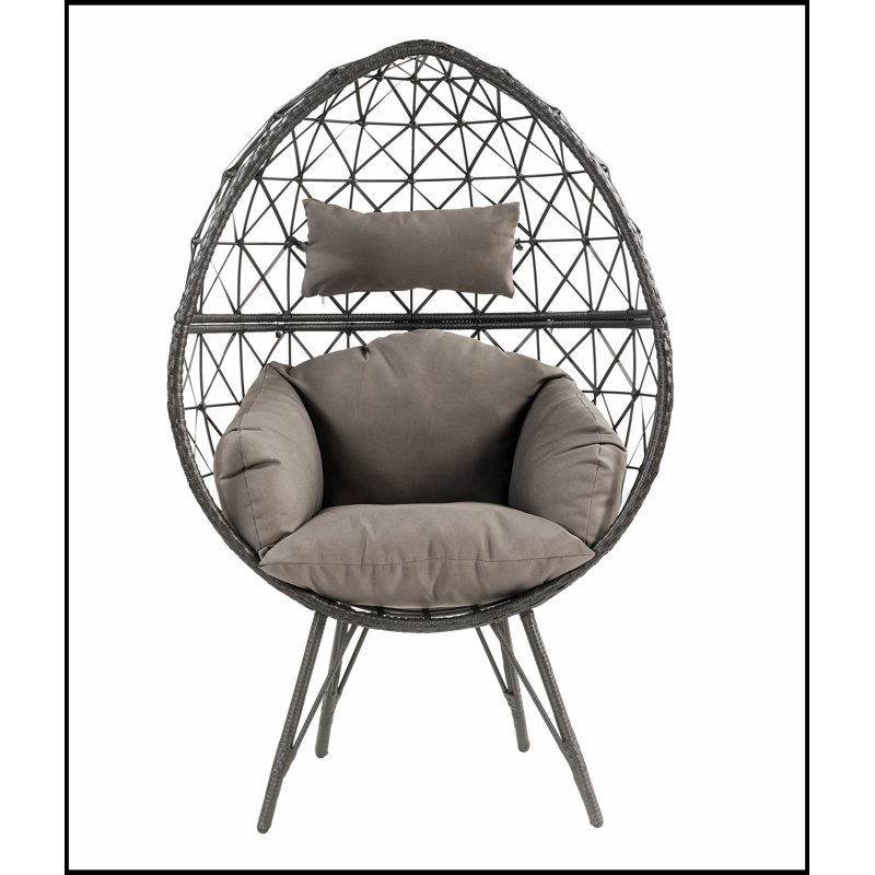 Chaise longue en osier et tissu Aeven