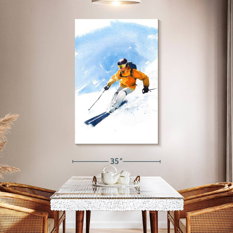 Sireci Skier In Action, 51" H x 34" W